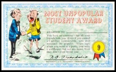 9 Most Unpopular Student Award